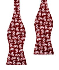 Danielre Red Paisley Self Bow Tie