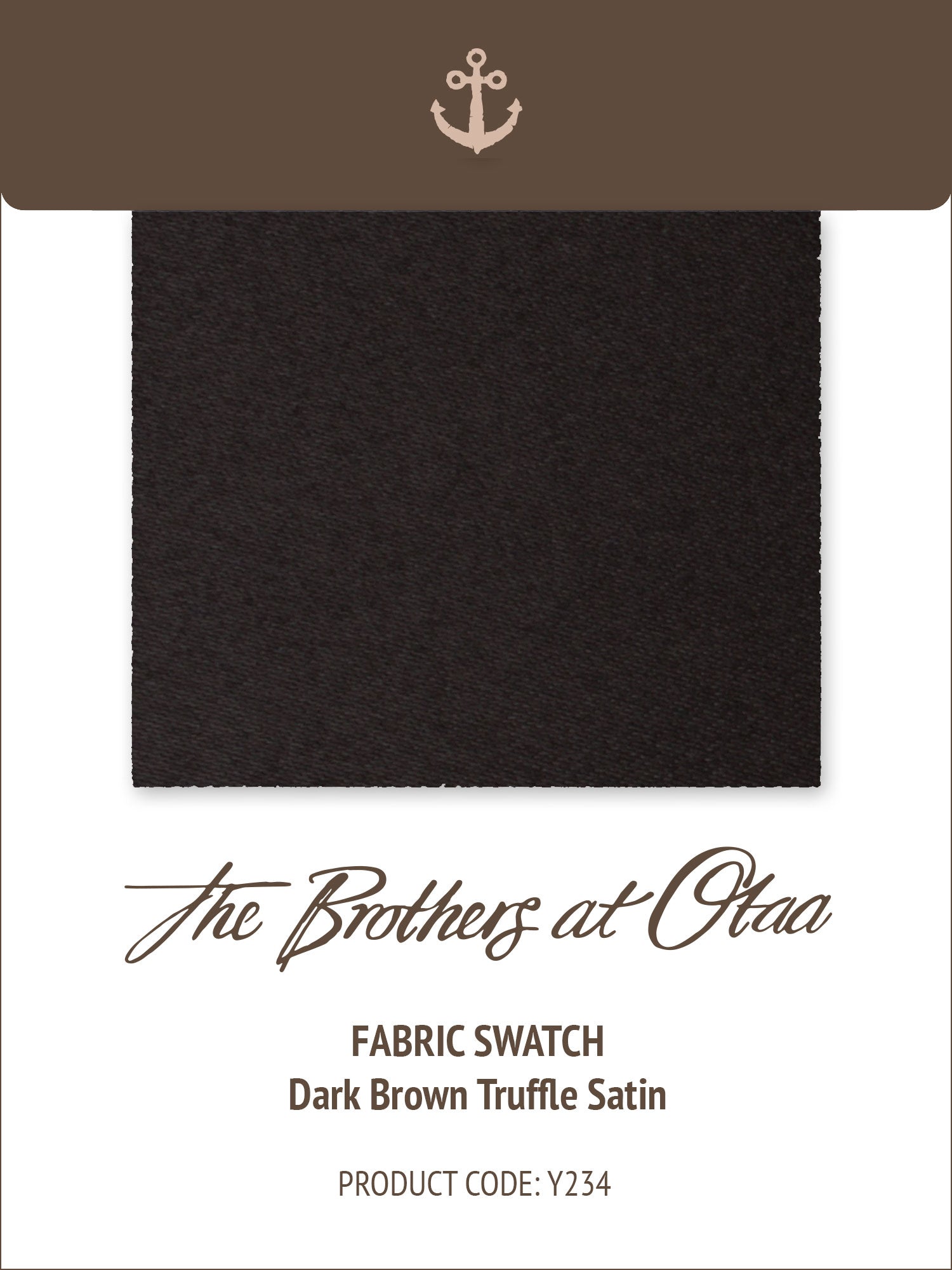 Dark Brown Truffle Satin Y234 Fabric Swatch