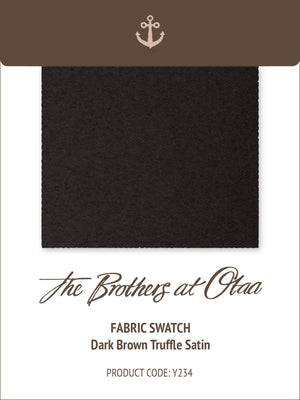 Fabric Swatch (Y234) - Dark Brown Truffle Satin
