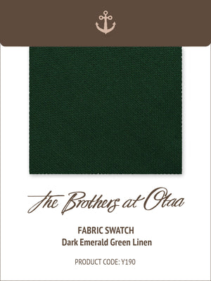 Fabric Swatch (Y190) - Dark Emerald Green Linen