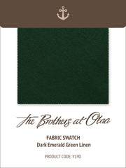 Dark Emerald Green Linen Y190 Fabric Swatch