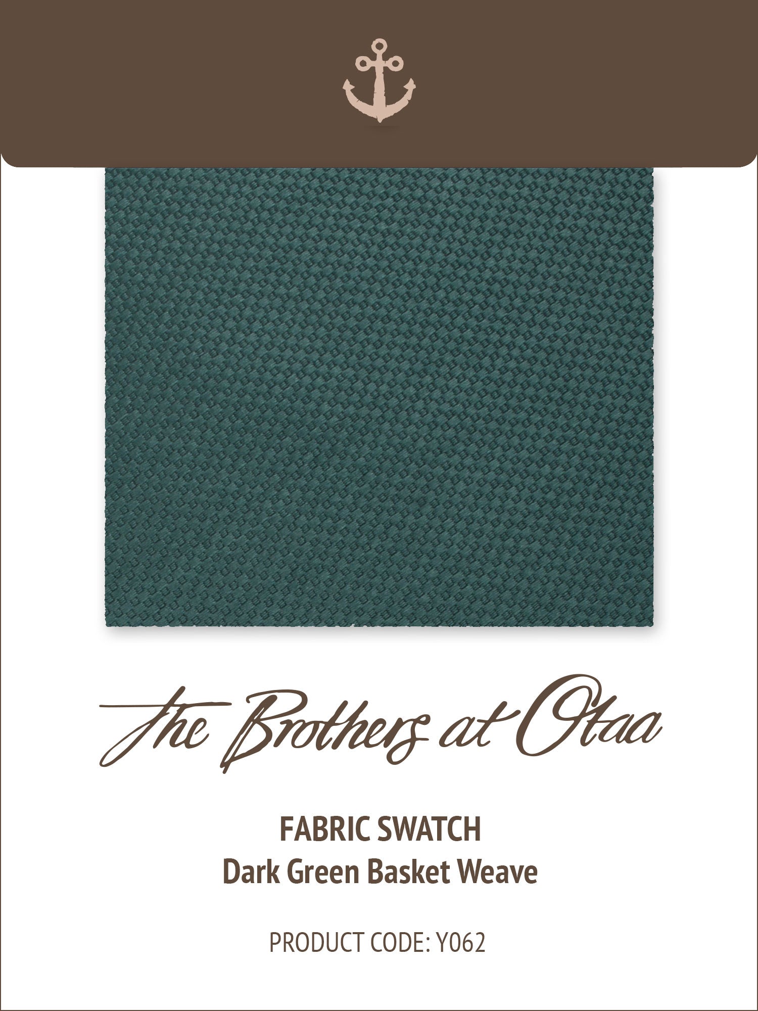 Dark Green Basket Weave Y062 Fabric Swatch
