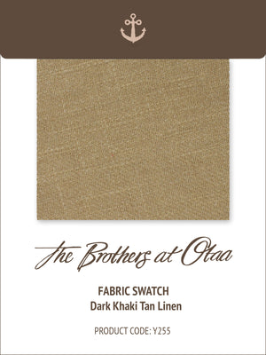 Fabric Swatch (Y255) - Dark Khaki Tan Linen