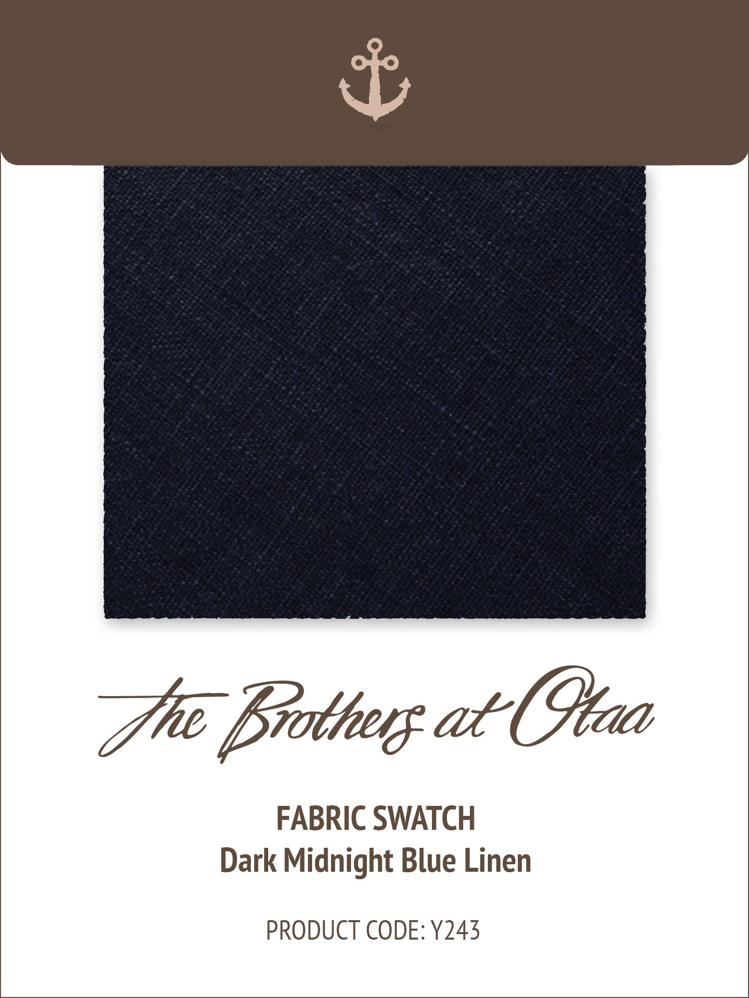 Dark Midnight Blue Linen Y243 Fabric Swatch