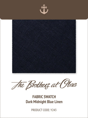 Fabric Swatch (Y243) - Dark Midnight Blue Linen