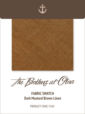 Fabric Swatch (Y241) - Dark Mustard Brown Linen