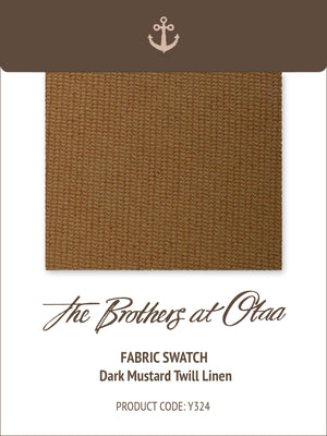 Fabric Swatch (Y324) - Dark Mustard Twill Linen