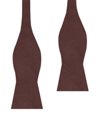 Dark Brown Basket Weave Self Bow Tie