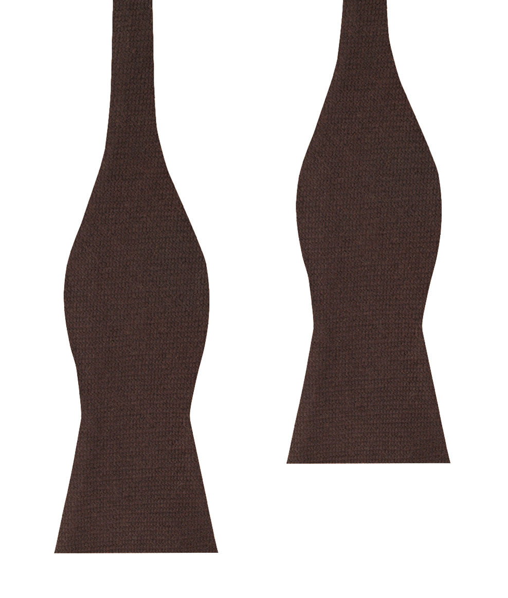Dark Brown Truffle Linen Self Bow Tie