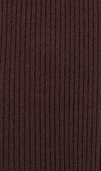 Dark Coffee Brown Ribbed Socks Pattern