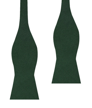 Dark Emerald Green Linen Self Bow Tie