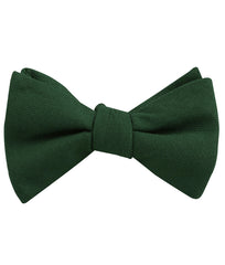 Dark Emerald Green Linen Self Tied Bow Tie