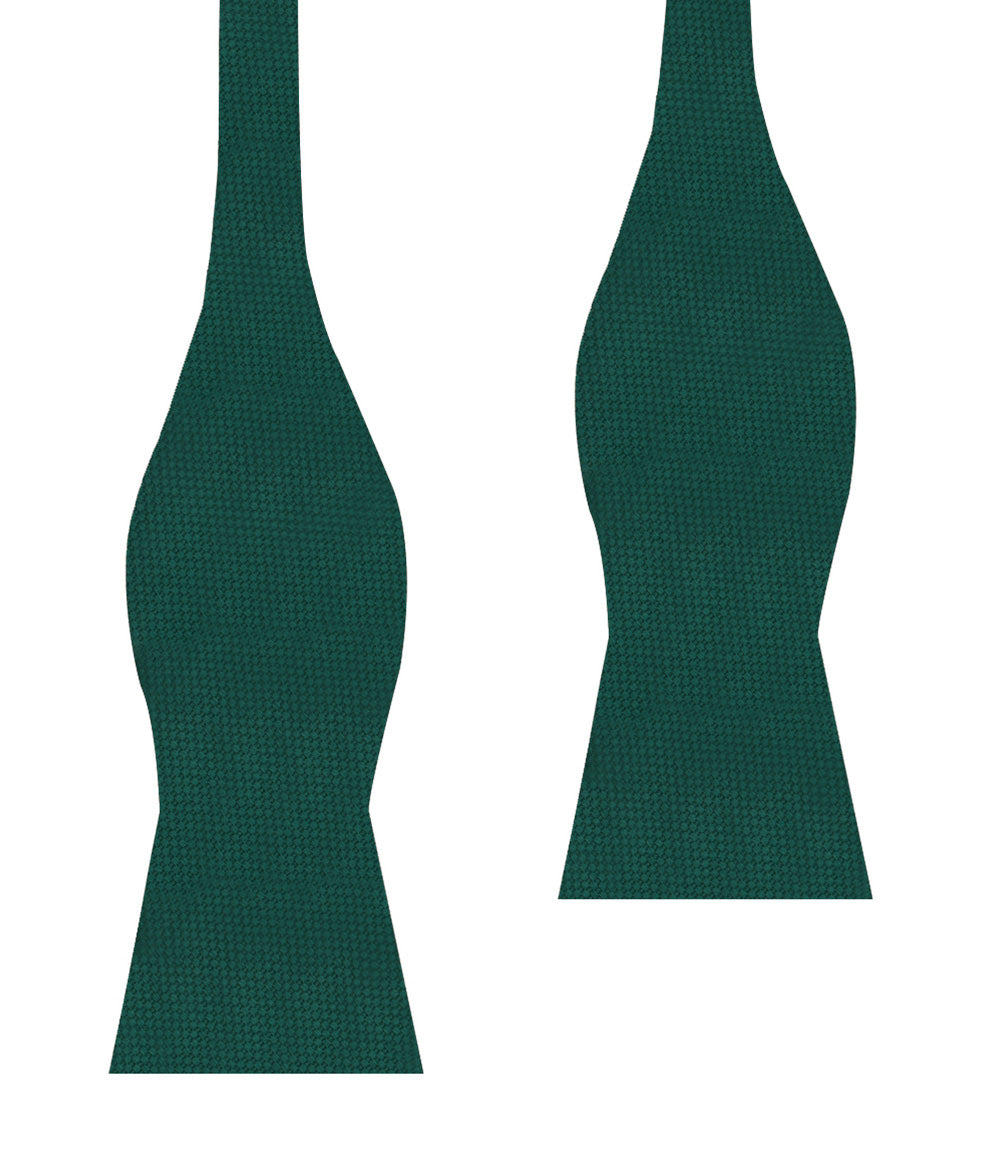 Dark Green Basket Weave Self Bow Tie