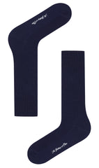 Dark Midnight Navy Blue Ribbed Socks