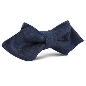 Dark Blue Raw Denim Linen Diamond Bow Tie
