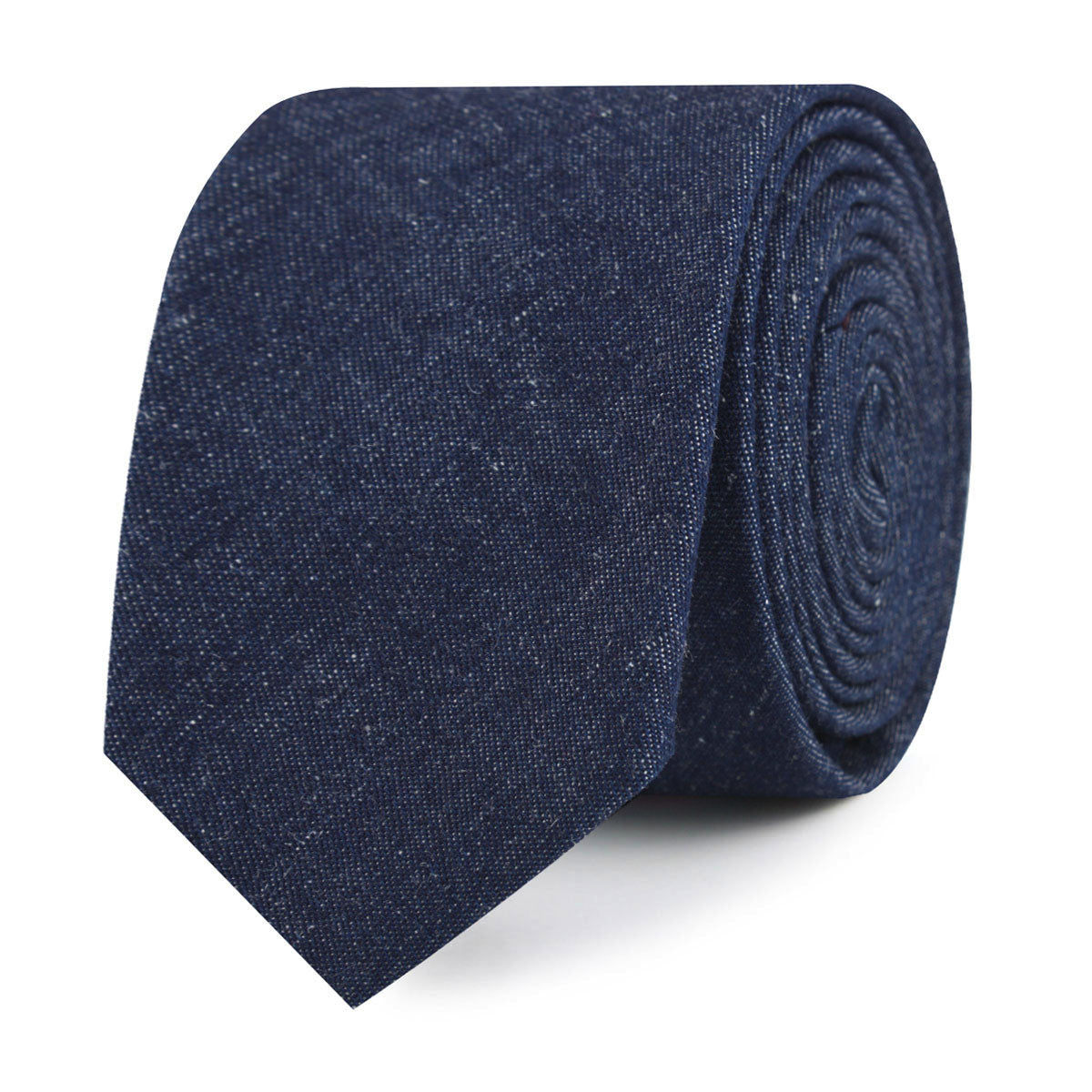 Dark Blue Raw Denim Linen Slim Tie