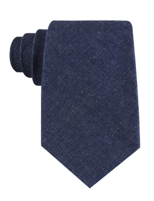 Dark Blue Raw Denim Linen Tie
