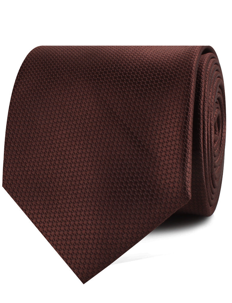 Dark Brown Basket Weave Neckties