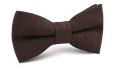 Dark Brown Truffle Linen Bow Tie