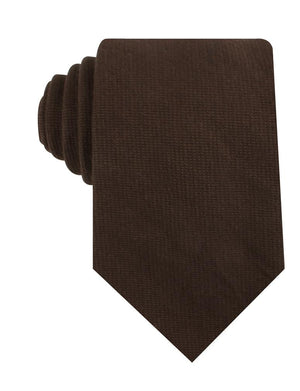 Dark Brown Truffle Linen Necktie