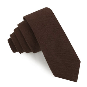 Dark Brown Truffle Linen Skinny Tie