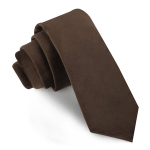Dark Brown Velvet Skinny Tie