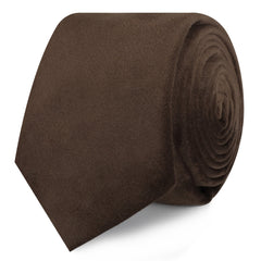 Dark Brown Velvet Skinny Tie Roll