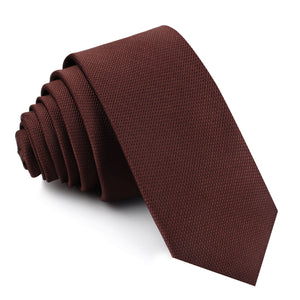 Dark Brown Weave Skinny Tie