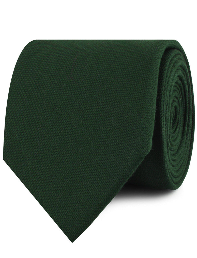 Dark Emerald Green Linen Neckties