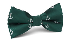 Dark Green Anchor Bow Tie