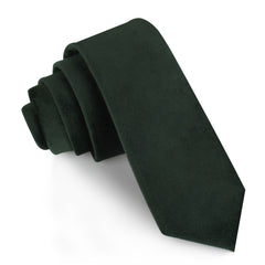 Dark Green Bond Velvet Skinny Tie