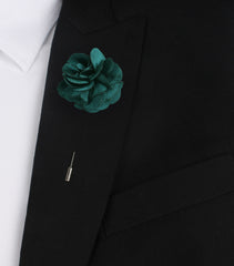 Jezabeel Green Lapel Flower Suit Jacket Boutonniere