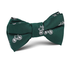 Dark Green French Bicycle Kids Bow Tie