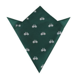 Dark Green French Bicycle Pocket Square