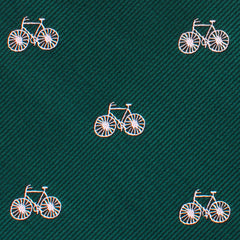 Dark Green French Bicycle Pocket Square Fabric