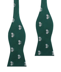 Dark Green French Bicycle Self Bow Tie