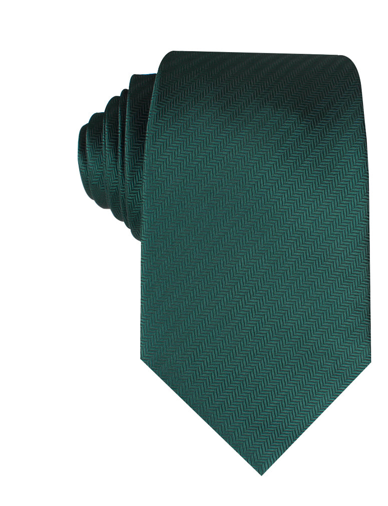 Dark Green Herringbone Necktie