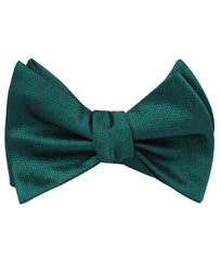 Dark Green Herringbone Self Tie Bow Tie