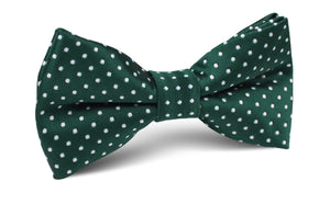 Dark Green Mini Polka Dots Bow Tie