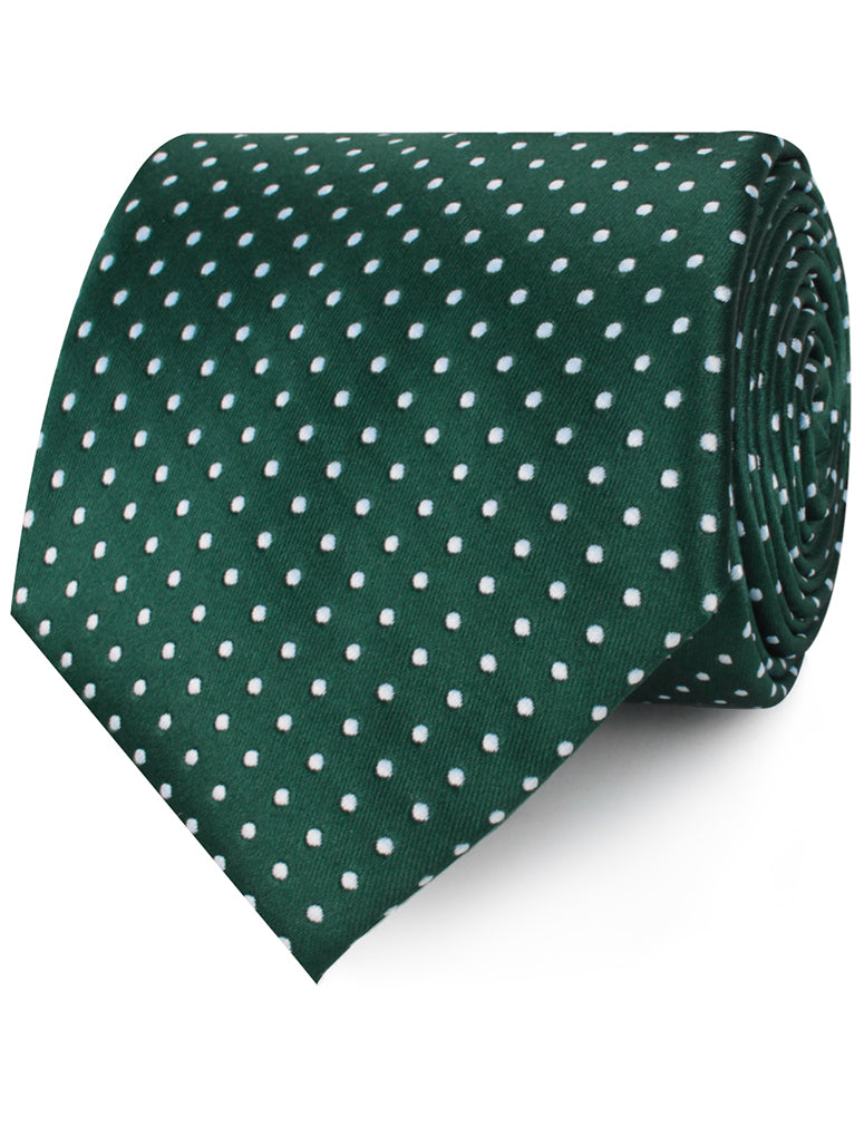 Dark Green Mini Polka Dots Neckties