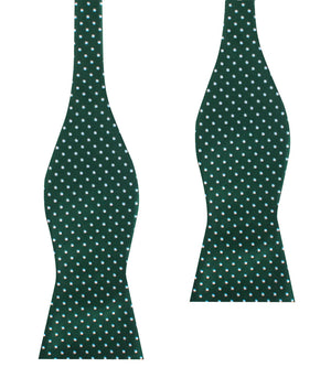 Dark Green Mini Polka Dots Self Bow Tie
