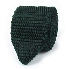 Dark Green Pointed Knitted Tie