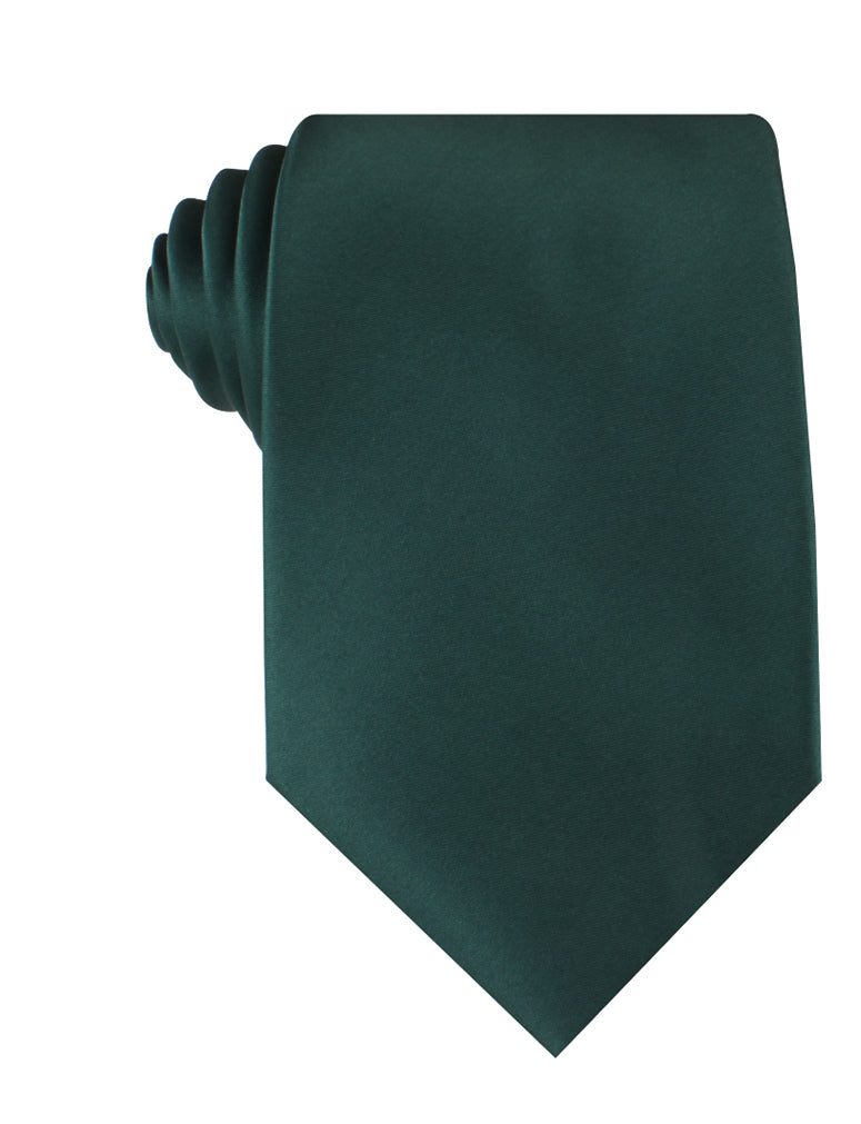Dark Green Satin Necktie | Emerald Wedding Ties For Grooms & Groomsmen |  Otaa