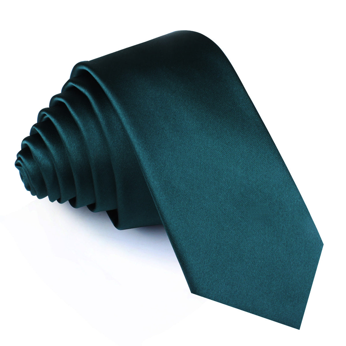 Dark Green Satin Skinny Tie