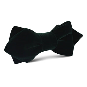 Dark Green Velvet Diamond Bow Tie
