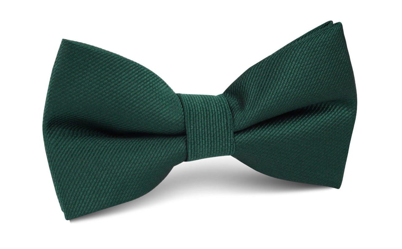 Dark Green Weave Bow Tie