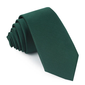 Dark Green Weave Skinny Tie