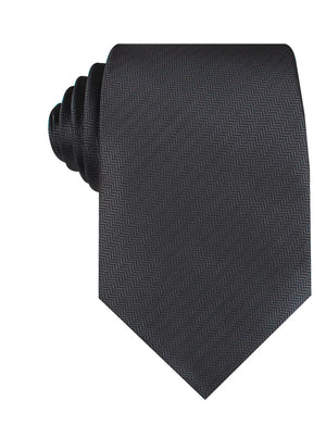 Dark Grey Herringbone Necktie