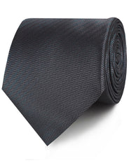 Dark Grey Herringbone Neckties