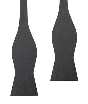 Dark Grey Herringbone Self Bow Tie